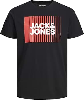 JACK & JONES Jjecorp Logo T-Shirt SS Oneck T-Shirt, Black, XL Men